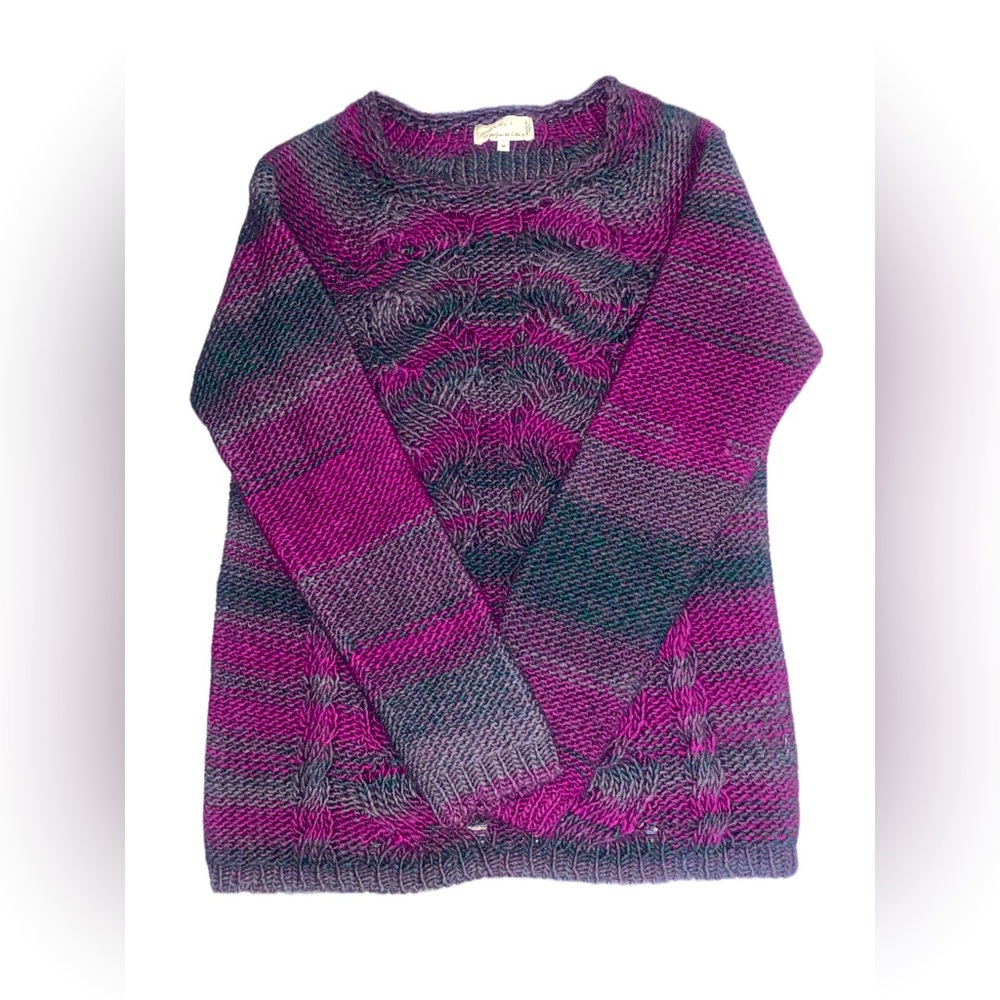 Lola's le parfum de Made in Italy Knitted Pointelle Wool Blend Sweater Women’s M